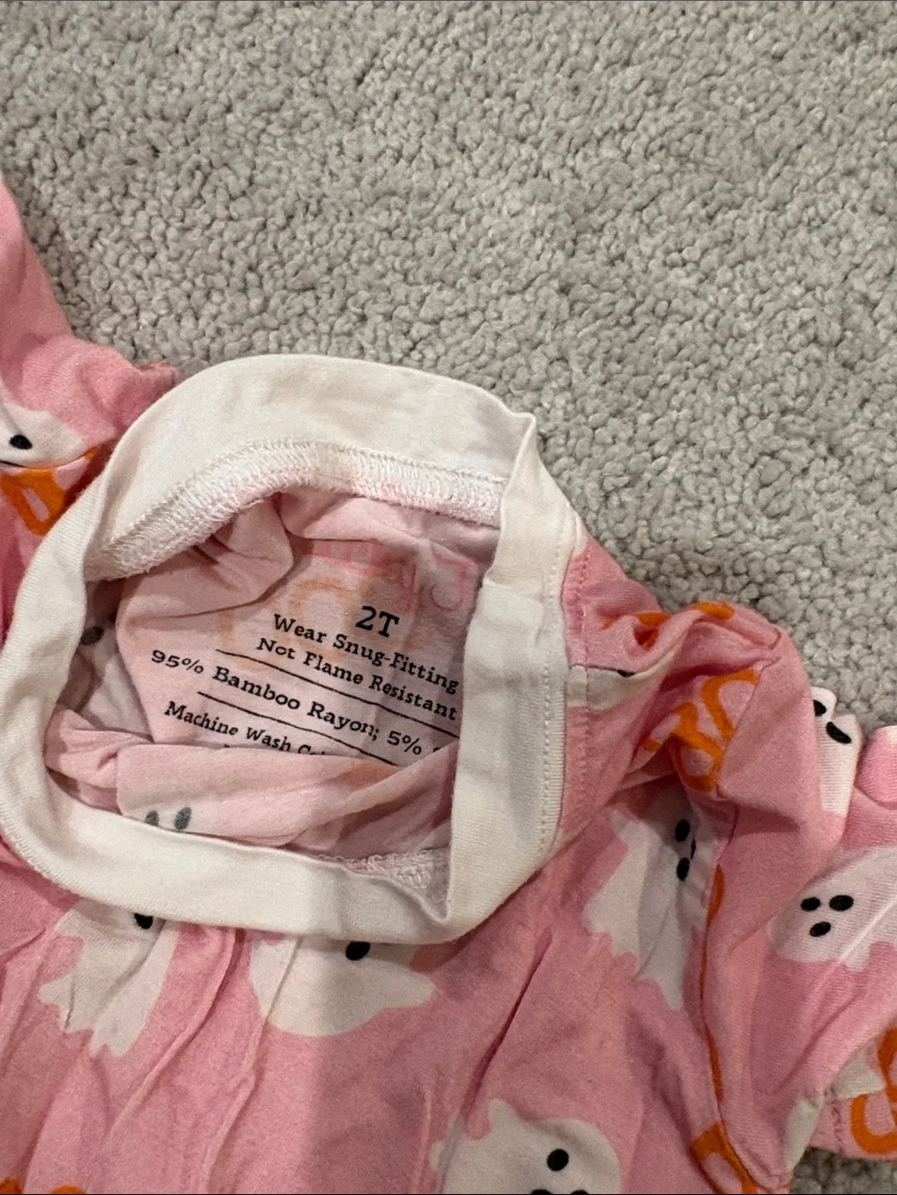 Stitchy Fish Bamboo Kids Pink Ghost 'Boo' Pajama Set 2T